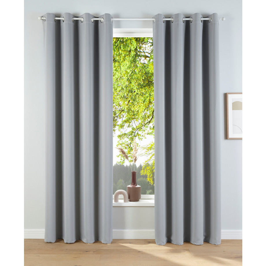 my home Verduisteringsgordijn Solana set van 2, breedte 140 cm, uni (2 stuks) afbeelding 1