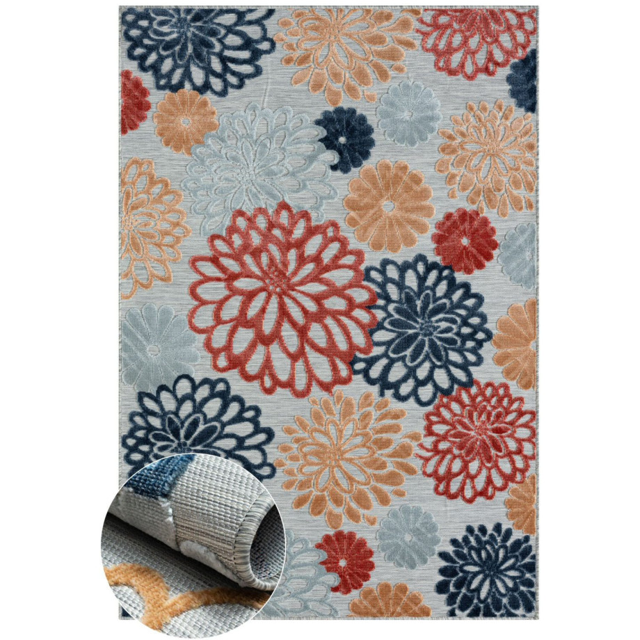 Myflair Möbel & Accessoires Vloerkleed Bloom Bloemenmotief, hoog-laag effect, geschikt voor buiten, balkon, terras afbeelding 1