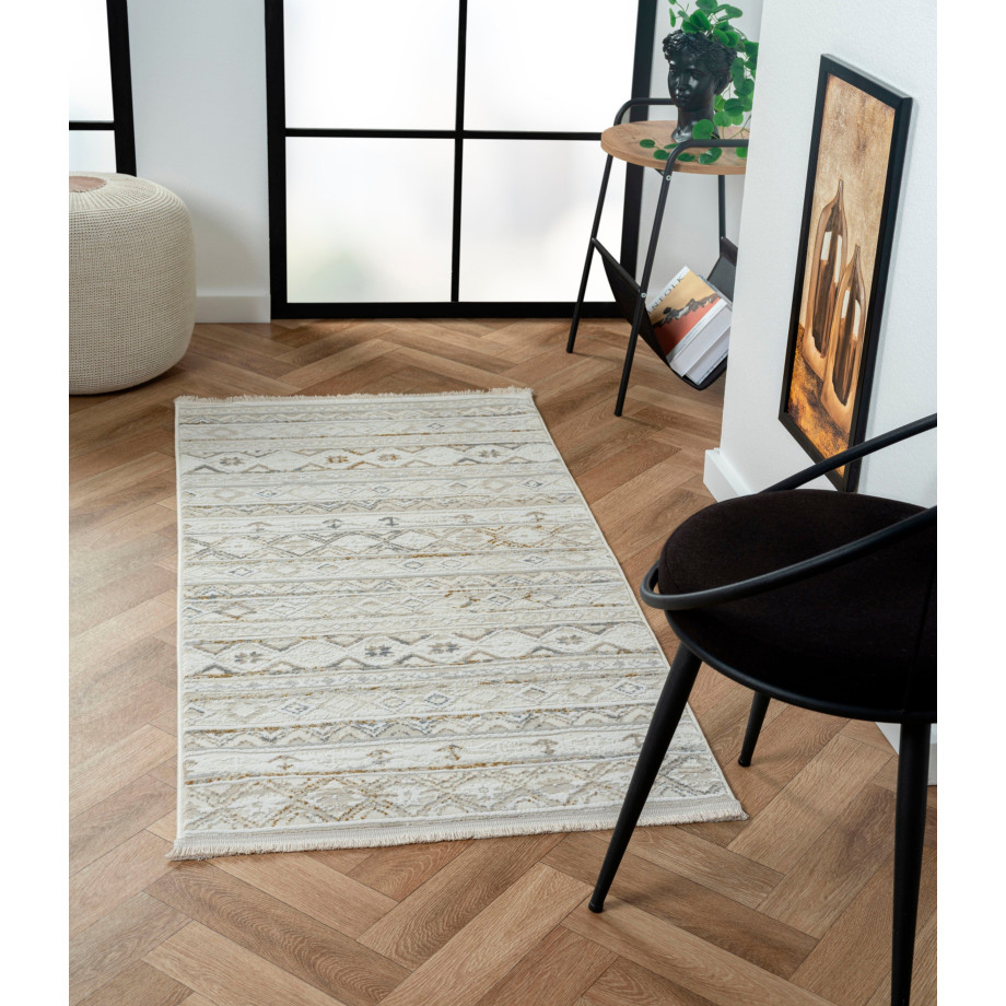Myflair Möbel & Accessoires Vloerkleed My Nomady Kortpolig, Scandi-ontwerp, bijzonder zacht door microvezel, met franjes afbeelding 1