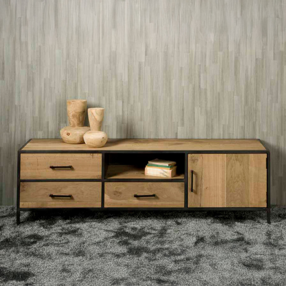 Tower Living TV-meubel 'Luna' Eiken, 180cm Tower Living TV-meubel 'Luna' Eiken, 180cm afbeelding