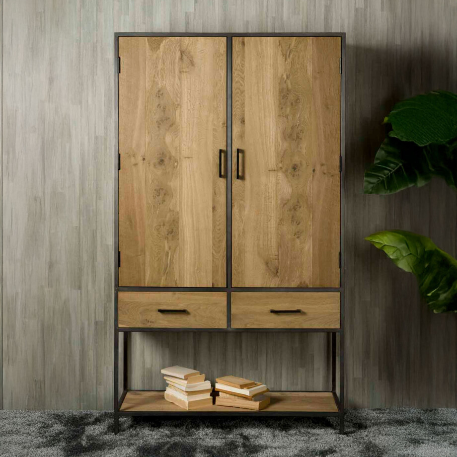 Tower Living Opbergkast 'Luna' Eiken, 200 x 115cm Tower Living Opbergkast 'Luna' Eiken, 200 x 115cm afbeelding