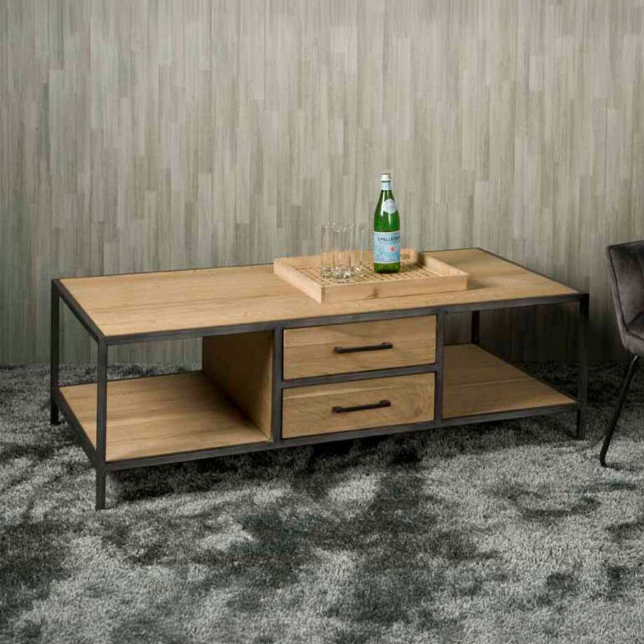 Tower Living Salontafel 'Luna' Eiken, 135 x 75cm Tower Living Salontafel 'Luna' Eiken, 135 x 75cm afbeelding