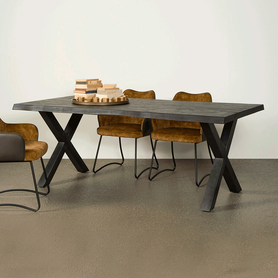 Tower Living Eettafel 'Xara' kleur Zwart, 220 x 100cm afbeelding 