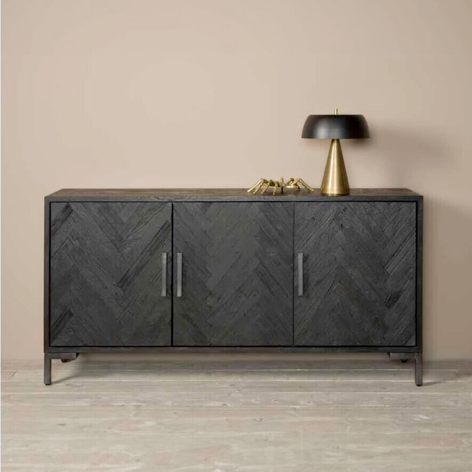 Tower Living Dressoir 'Ziano' Visgraat 180cm, kleur zwart Tower Living Dressoir 'Ziano' Visgraat 180cm, kleur zwart afbeelding