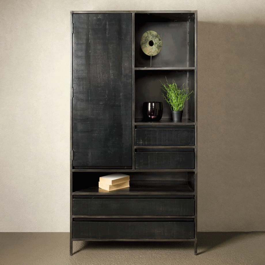 Tower Living Opbergkast 'Paterno' 190 x 100cm, kleur Zwart Tower Living Opbergkast 'Paterno' 190 x 100cm, kleur Zwart afbeelding