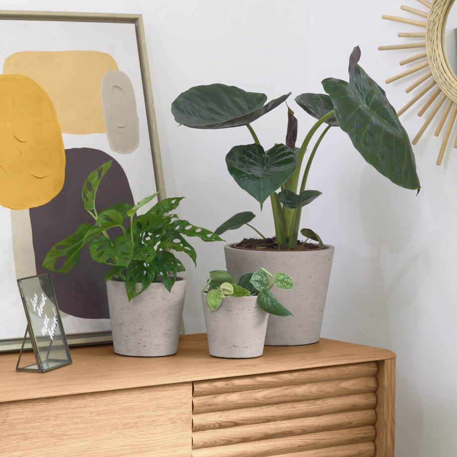 Kave Home Plantenpot 'Low' Set van 3 stuks afbeelding 1