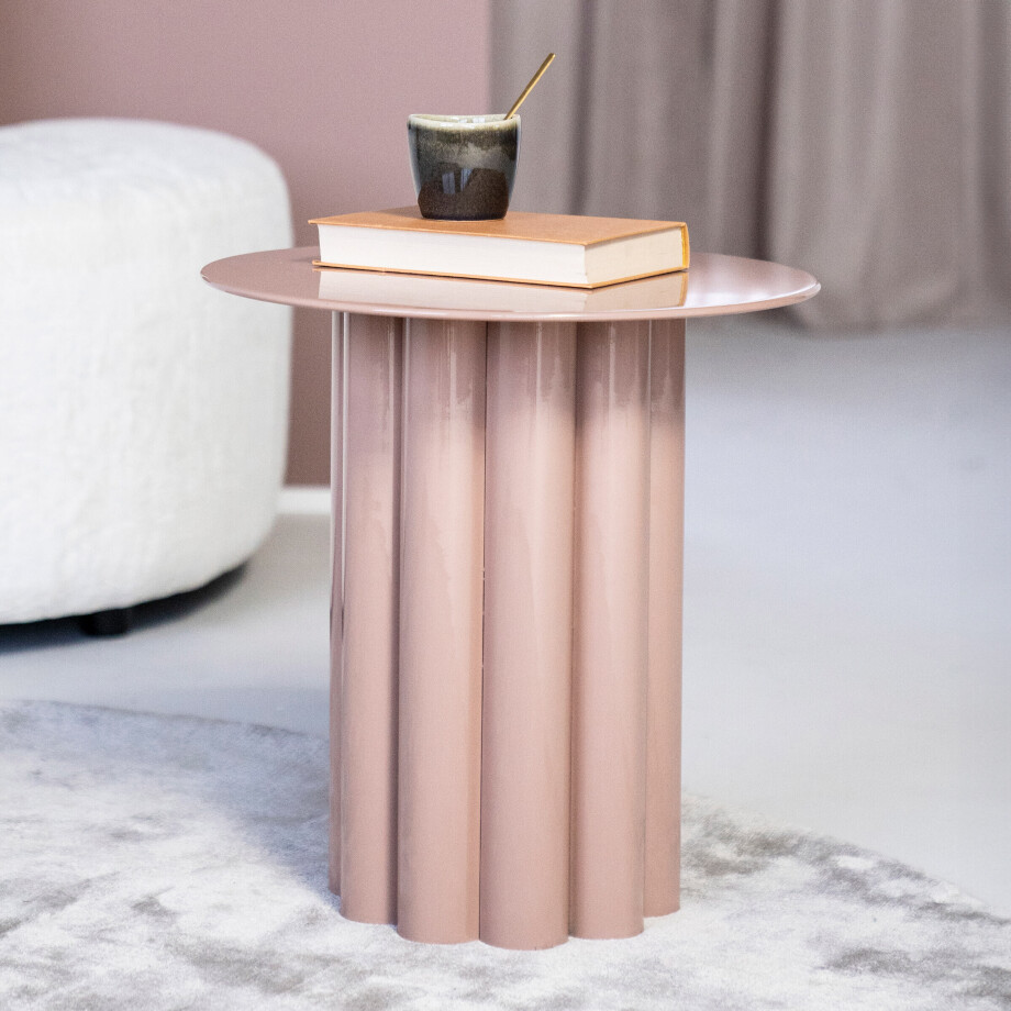 By-Boo Bijzettafel 'Olympa' 43cm, kleur Oudroze afbeelding 1