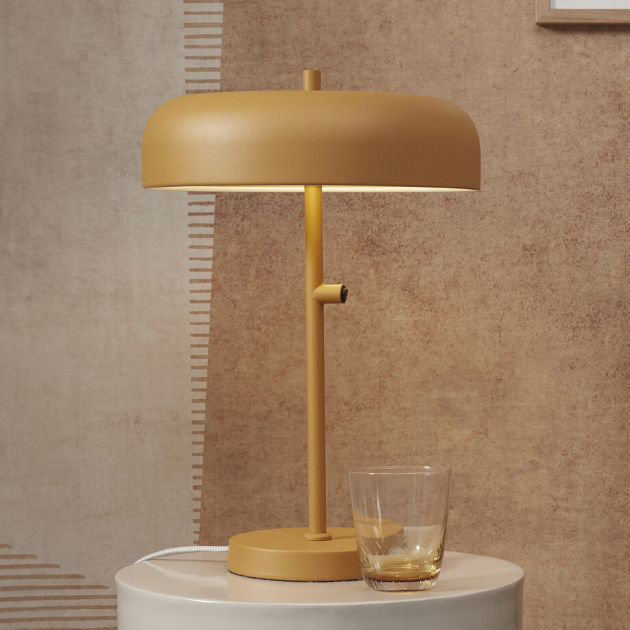 its about RoMi Tafellamp 'Porto' 45cm, kleur Mosterdgeel afbeelding 1