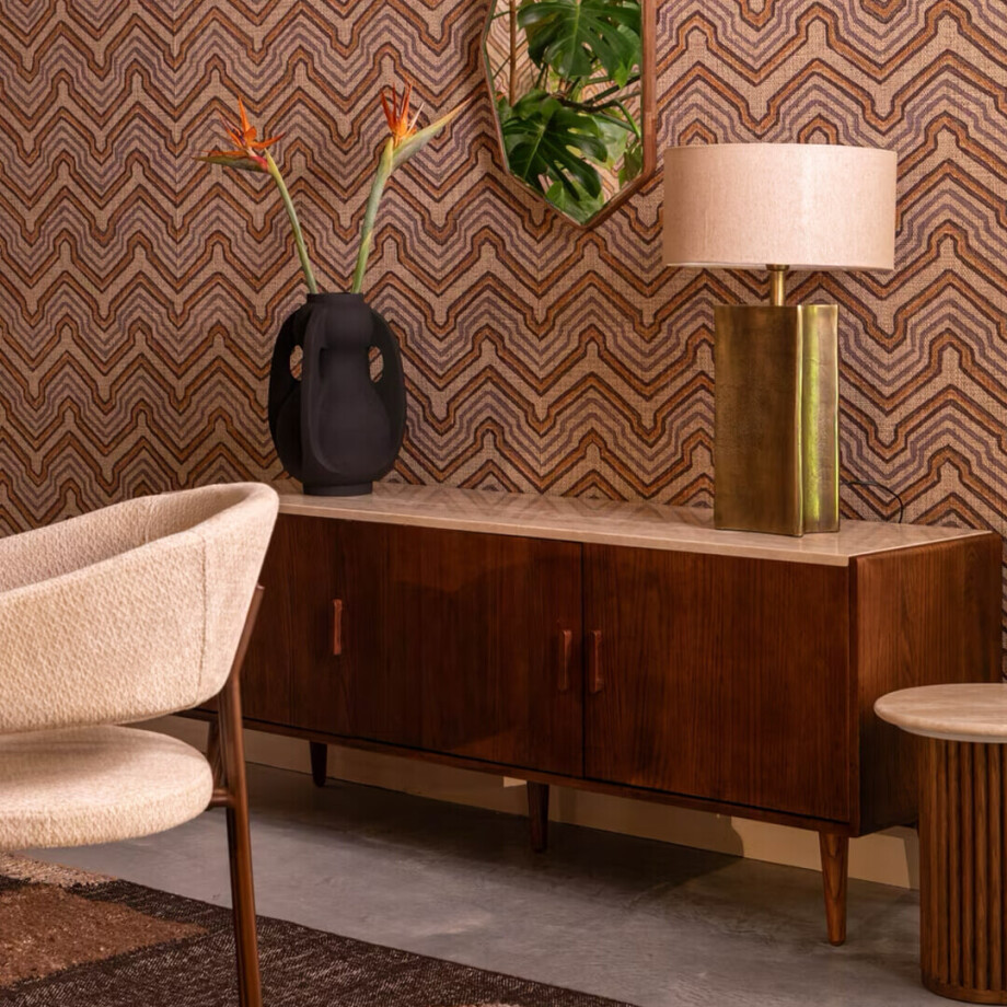 Dutchbone Tafellamp 'Rico' Linnen, 62cm hoog afbeelding 