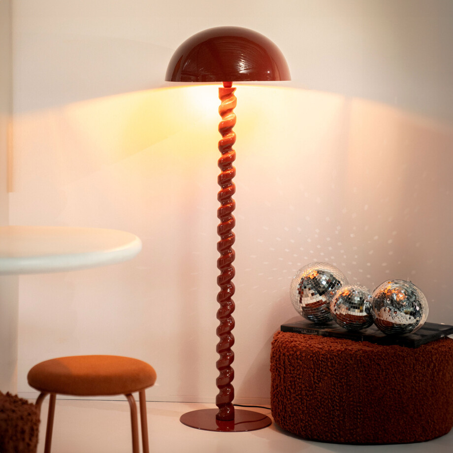 By-Boo Vloerlamp 'Luox' 150cm hoog, kleur Koraalrood afbeelding 1