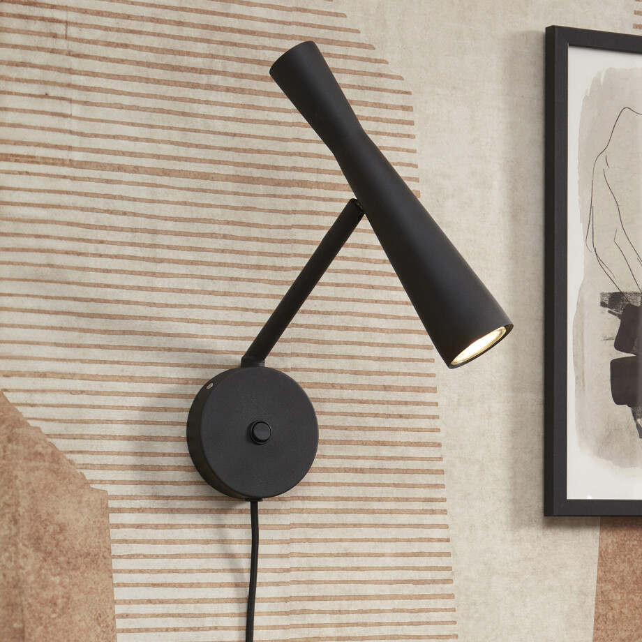 its about RoMi Wandlamp 'Bordeaux' kleur Zwart afbeelding 1