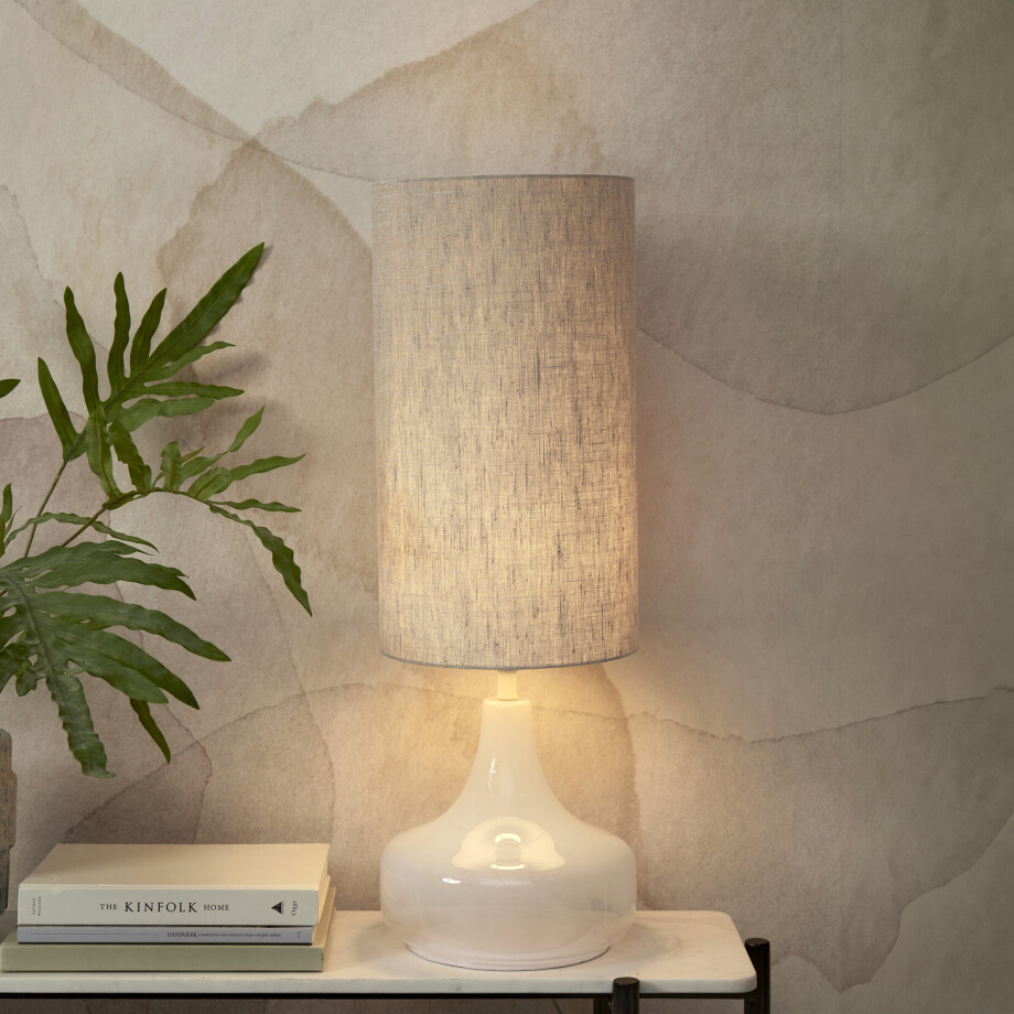 its about RoMi Tafellamp 'Reykjavik' Linnen, 75cm, kleur Beige afbeelding 1