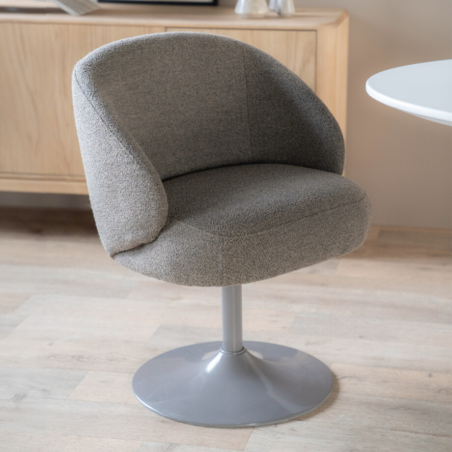 Eleonora Eetkamerstoel 'Ruben' Bouclé, kleur Bruin afbeelding 1