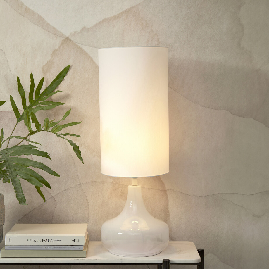 its about RoMi Tafellamp 'Reykjavik' Linnen, 75cm, kleur Wit afbeelding 1