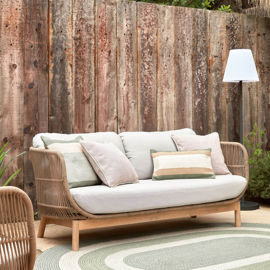 Kave Home 3-zits Tuinbank 'Catalina' 170cm, kleur Beige Kave Home 3-zits Tuinbank 'Catalina' 170cm, kleur Beige afbeelding 1