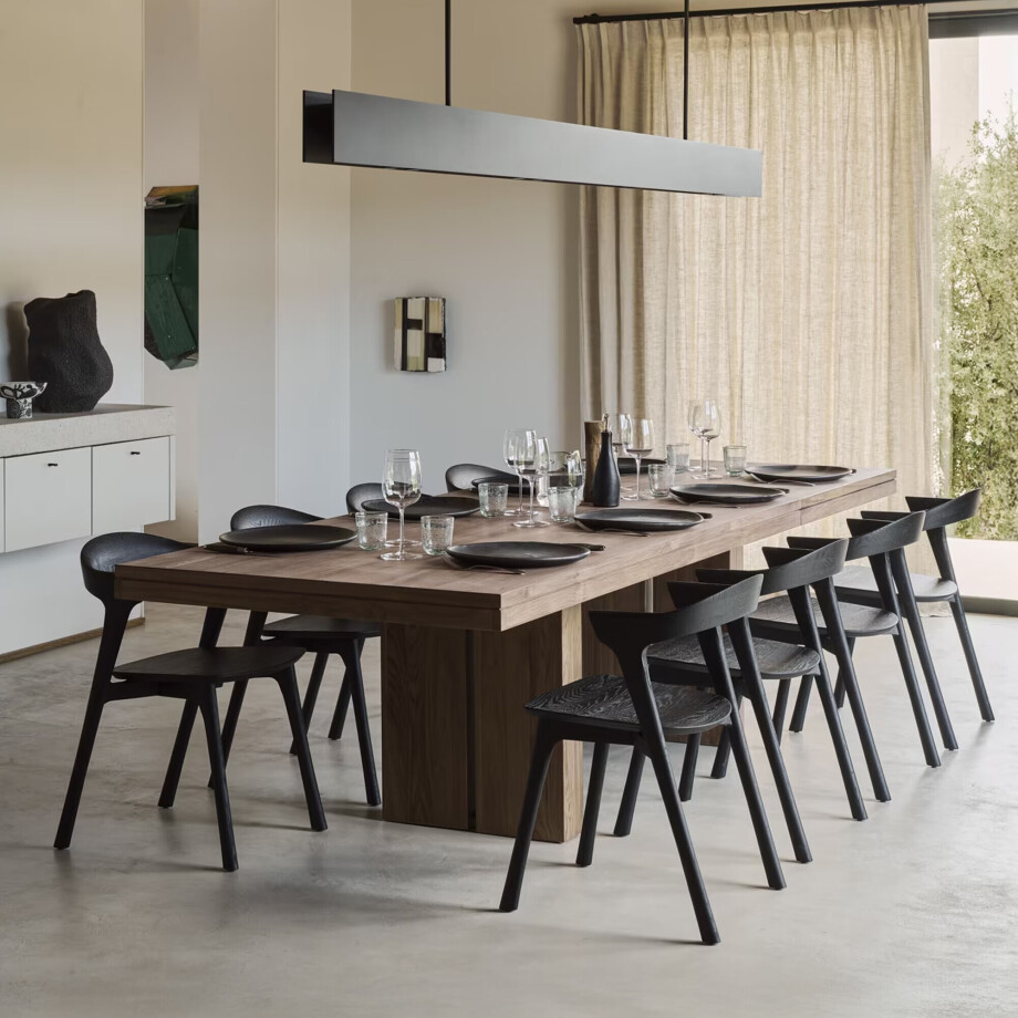 Ethnicraft Uitschuifbare Eettafel 'Double' Ruw Teakhout, 200/300 x 100cm, kleur Bruin Ethnicraft Uitschuifbare Eettafel 'Double' Ruw Teakhout, 200/300 x 100cm, kleur Bruin afbeelding 1