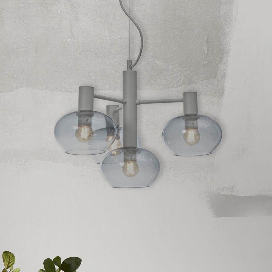 its about RoMi Hanglamp 'Bologna' 4-lamps, kleur Lichtgrijs afbeelding 1