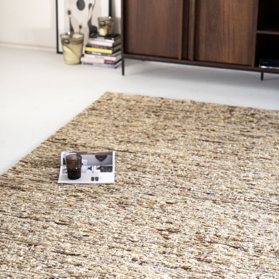 By-Boo Vloerkleed 'Takara' 160 x 230cm, kleur Mosterdgeel By-Boo Vloerkleed 'Takara' 160 x 230cm, kleur Mosterdgeel afbeelding 1