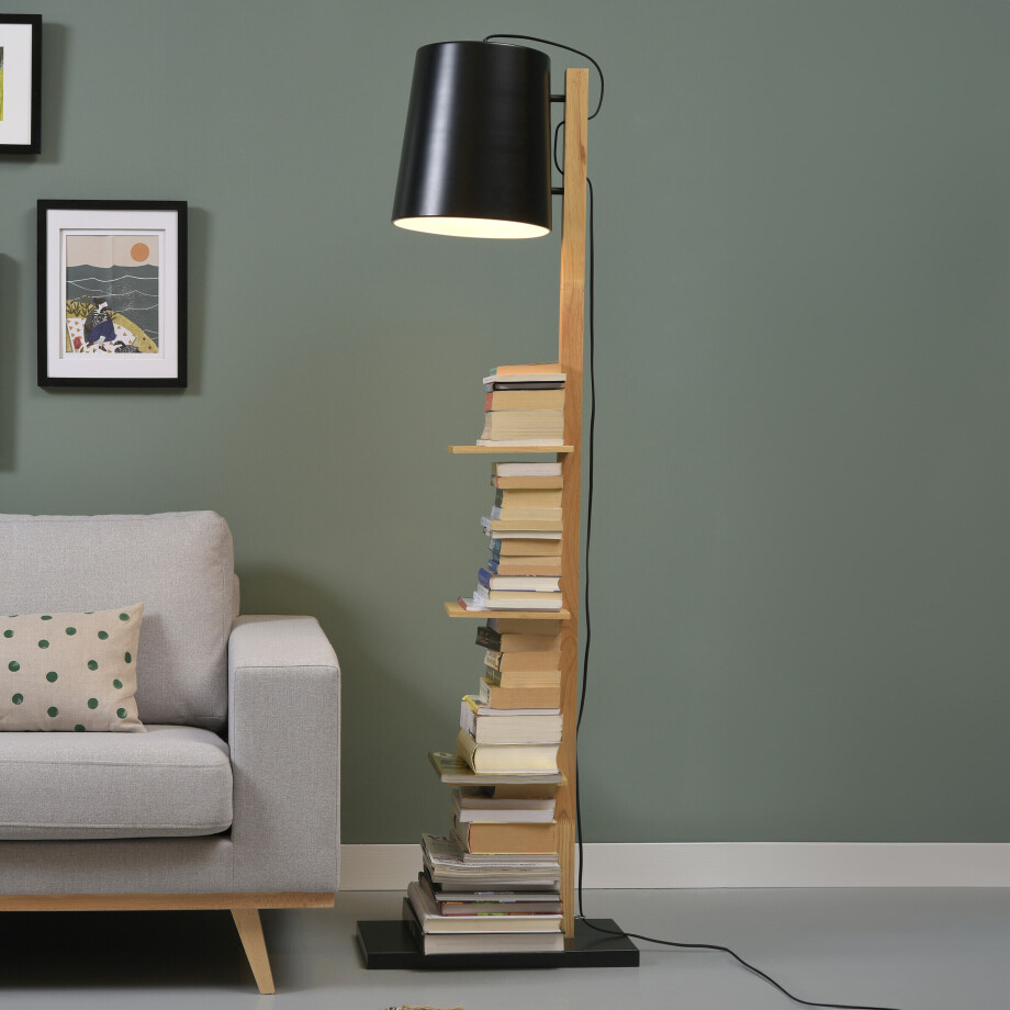 its about RoMi Vloerlamp 'Cambridge' met plankjes, kleur Zwart its about RoMi Vloerlamp 'Cambridge' met plankjes, kleur Zwart afbeelding 1