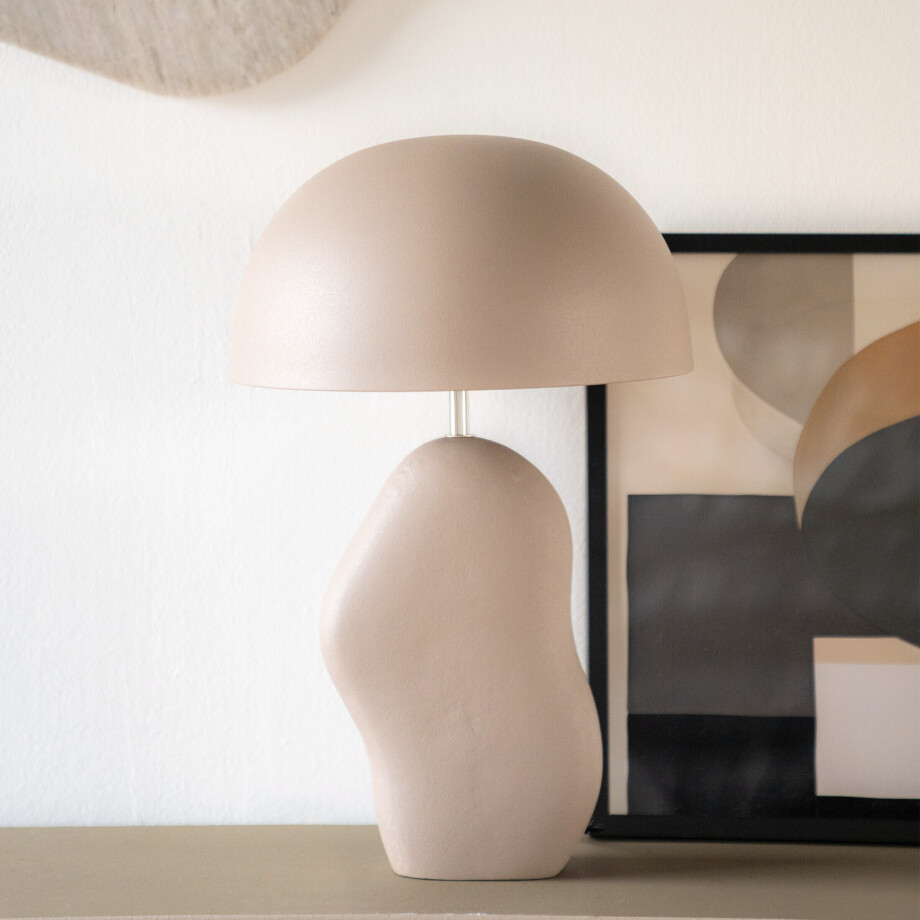 By-Boo Tafellamp 'Aizu' 48cm hoog, kleur Taupe afbeelding 1