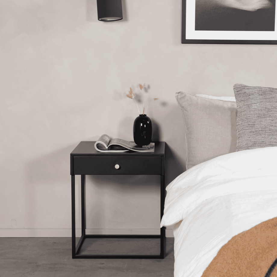 Nohr Nachtkastje 'Shaune' Met 1 lade, kleur Zwart afbeelding 1