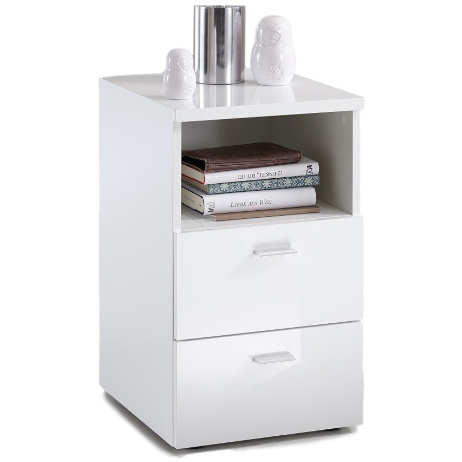 Nachtkastje Colima Small 62 cm hoog - Hoogglans Wit afbeelding 1