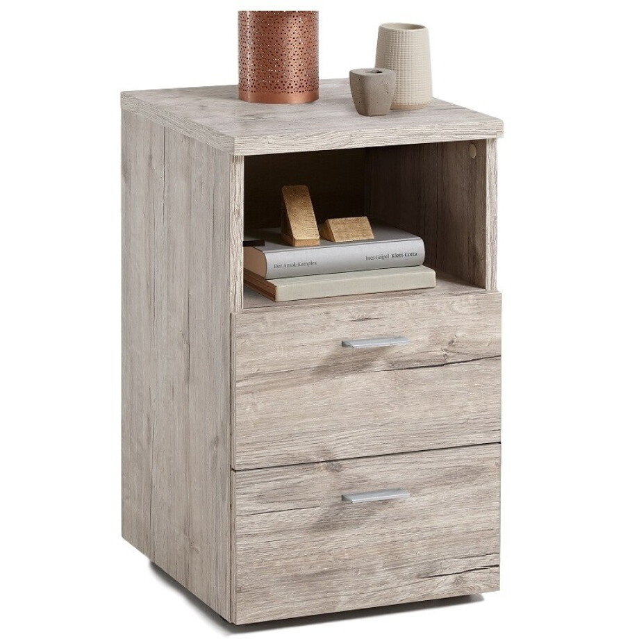 Nachtkastje Colima Small 62 cm hoog - Zand eiken Nachtkastje Colima Small 62 cm hoog - Zand eiken afbeelding 1