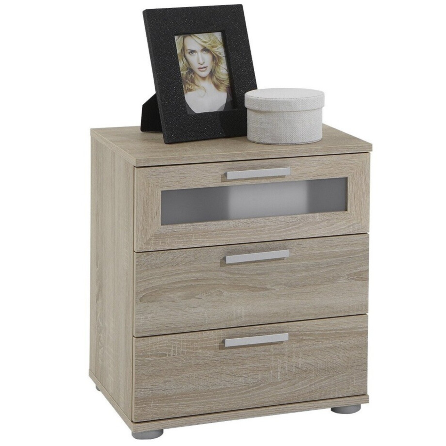Nachtkastje Katja 53 cm hoog - Eiken afbeelding 1
