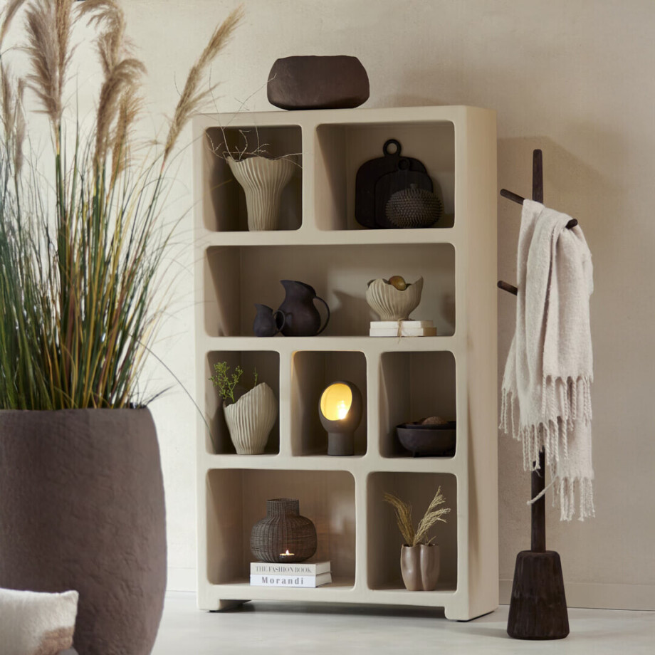 Light & Living Vakkenkast 'Nahua' 190 x 110cm, kleur Beige Light & Living Vakkenkast 'Nahua' 190 x 110cm, kleur Beige afbeelding 1