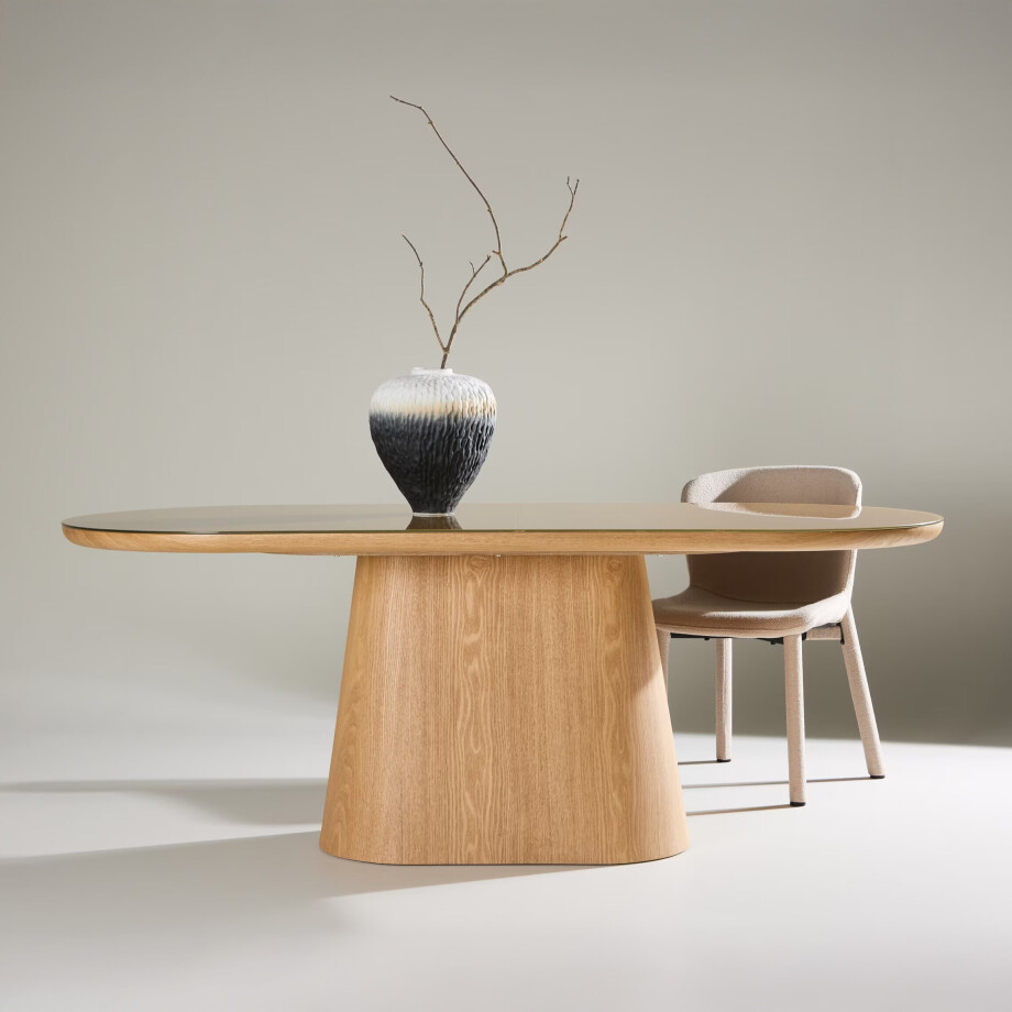 Nohr Ovale Eettafel 'Nateshia' MDF, 200 x 90cm afbeelding 1