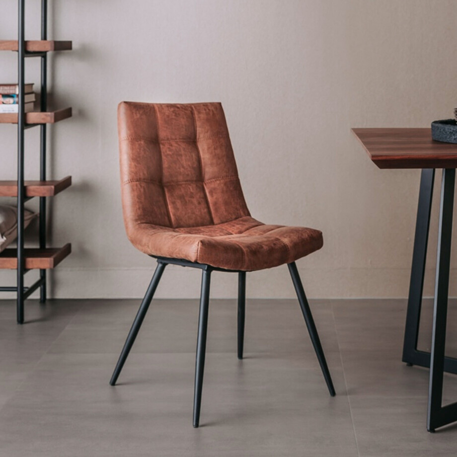 Tower Living Eetkamerstoel 'Navarra' kleur Cognac Tower Living Eetkamerstoel 'Navarra' kleur Cognac afbeelding 1