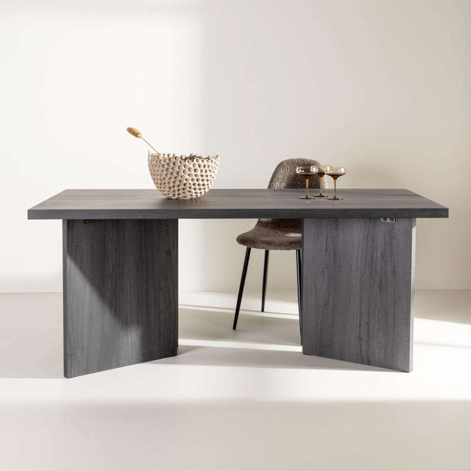 Nohr Eettafel 'Navarro' 180 x 90cm, kleur Zwart afbeelding 1