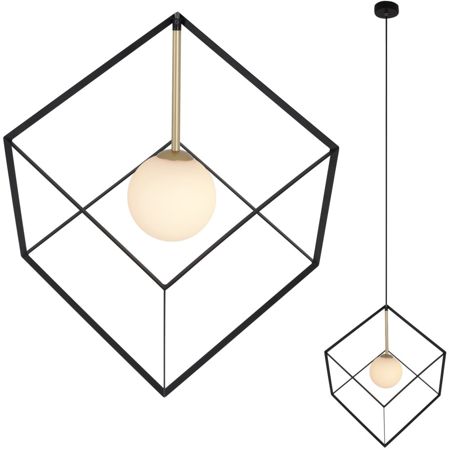 näve Hanglamp Carde Hanglamp >>Cadre<<, excl. 1x G9 led,zwart, wit, goud (1 stuk) afbeelding 1