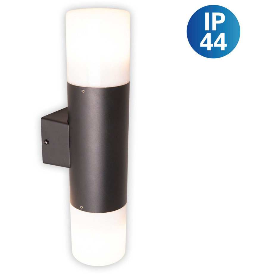 näve Wandlamp voor buiten Torcia Aluminium zwart 2 x E27 excl. lampen IP44 (1 stuk) afbeelding 1