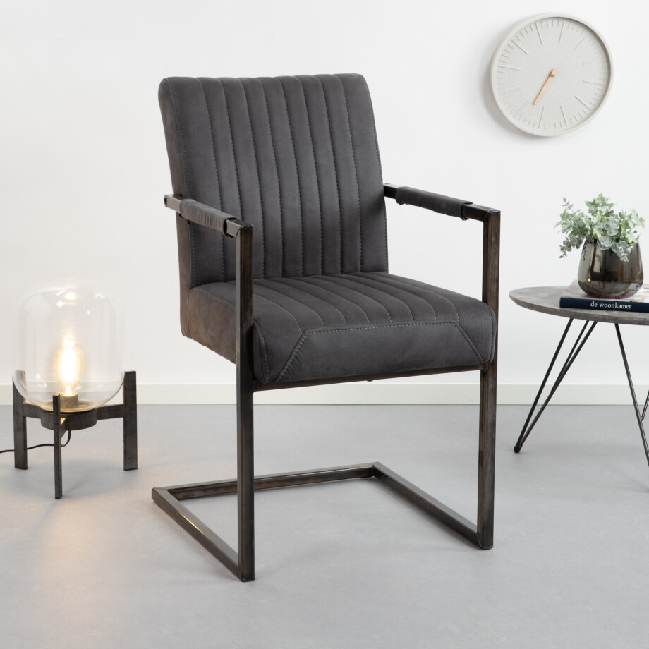 Eetkamerstoel 'Ferro' met armleuning, kleur antraciet Eetkamerstoel 'Ferro' met armleuning, kleur antraciet afbeelding 1