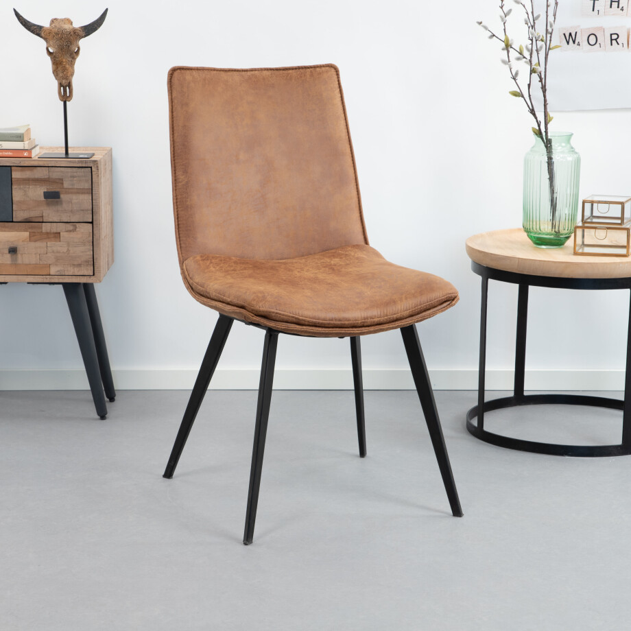 Sohome Eetkamerstoel 'Kirsten', kleur cognac Sohome Eetkamerstoel 'Kirsten', kleur cognac afbeelding 1