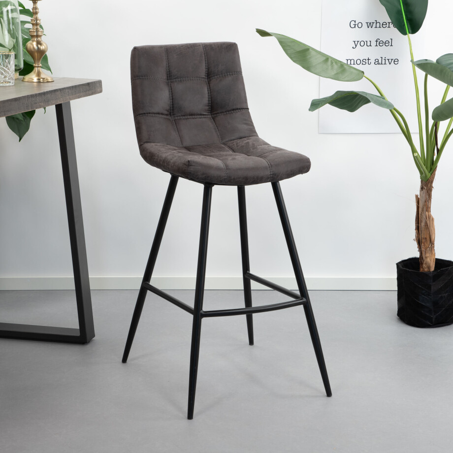 Sohome Barkruk 'Walton' (zithoogte 75cm), kleur antraciet afbeelding 1