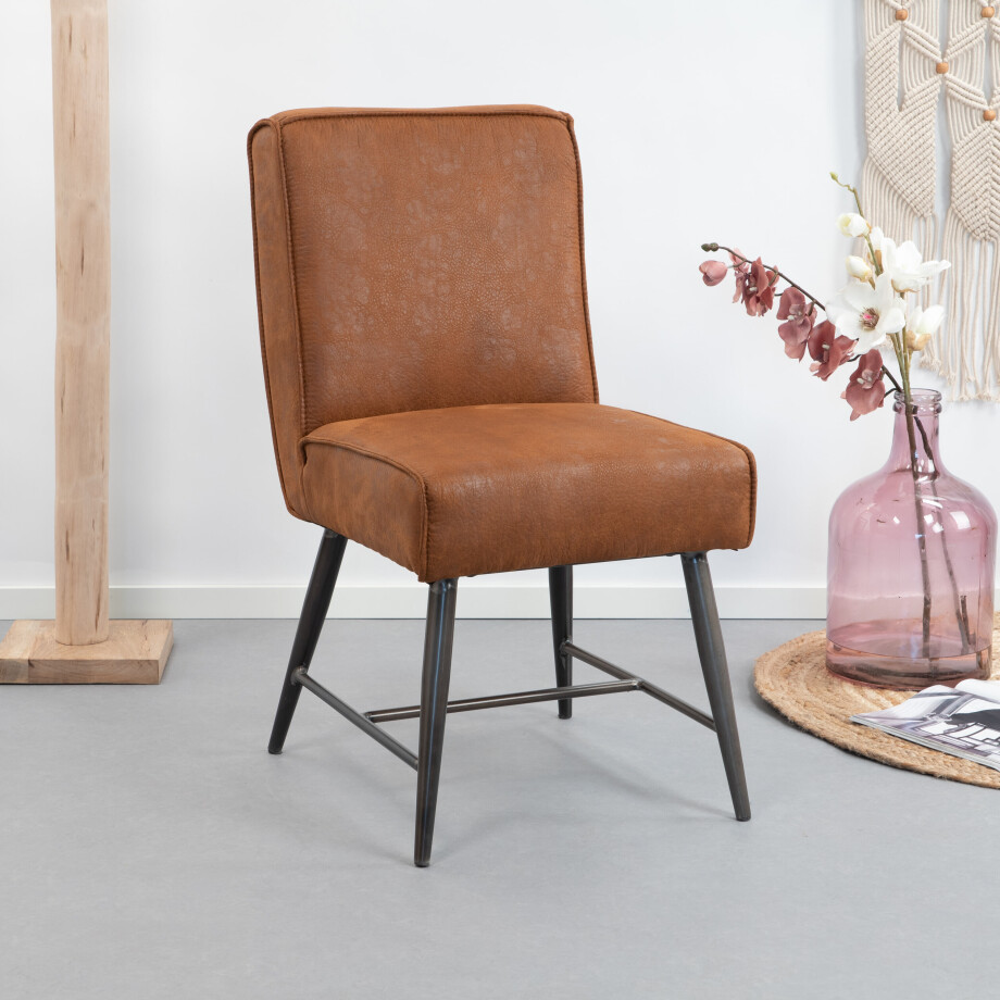 Sohome Eetkamerstoel 'Helmut', kleur cognac afbeelding 1