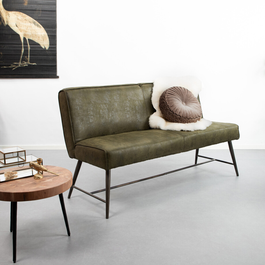 Tower Living Eetkamerbank 'Belmonte' 155cm, kleur groen Tower Living Eetkamerbank 'Belmonte' 155cm, kleur groen afbeelding 1