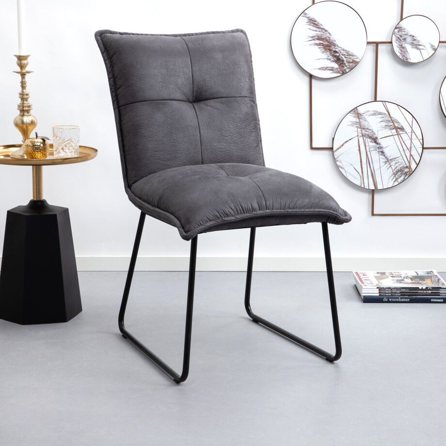 Tower Living Eetkamerstoel 'Seda' kleur grijs afbeelding 1