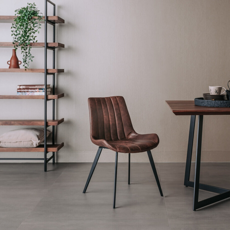 Tower Living Eetkamerstoel 'Eljas' kleur donkerbruin Tower Living Eetkamerstoel 'Eljas' kleur donkerbruin afbeelding 1