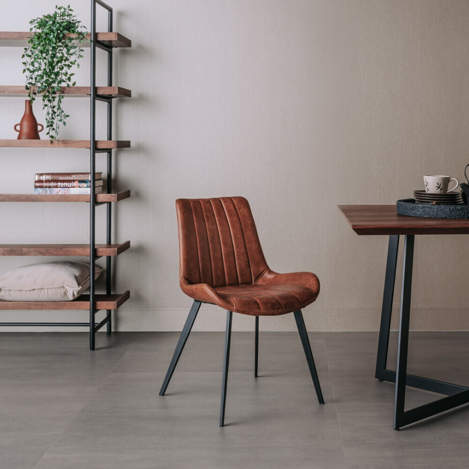 Tower Living Eetkamerstoel 'Eljas' kleur lichtbruin Tower Living Eetkamerstoel 'Eljas' kleur lichtbruin afbeelding 1