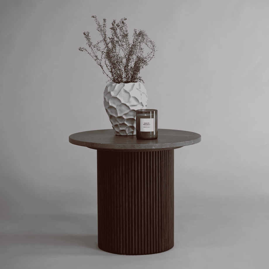 Nohr Ronde Bijzettafel 'Adrin' Marmerlook, 52cm Nohr Ronde Bijzettafel 'Adrin' Marmerlook, 52cm afbeelding 1