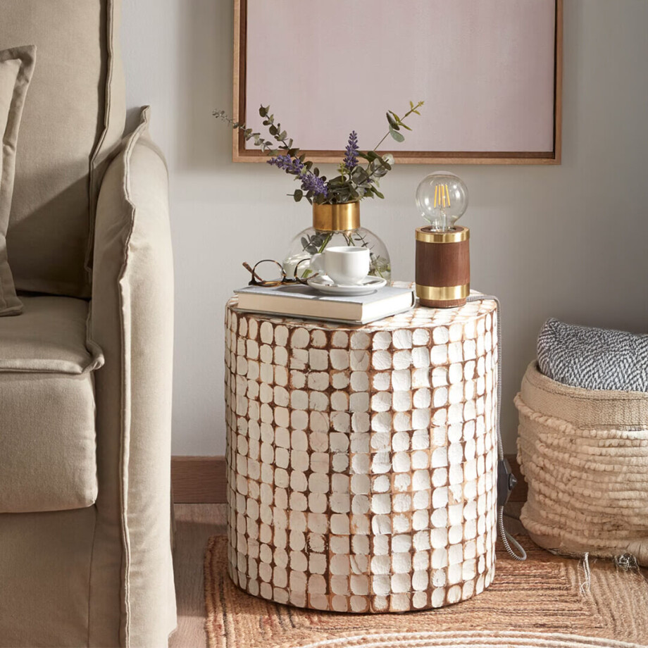 Kave Home Ronde Bijzettafel 'Necoco' Mangohout, 40cm Kave Home Ronde Bijzettafel 'Necoco' Mangohout, 40cm afbeelding