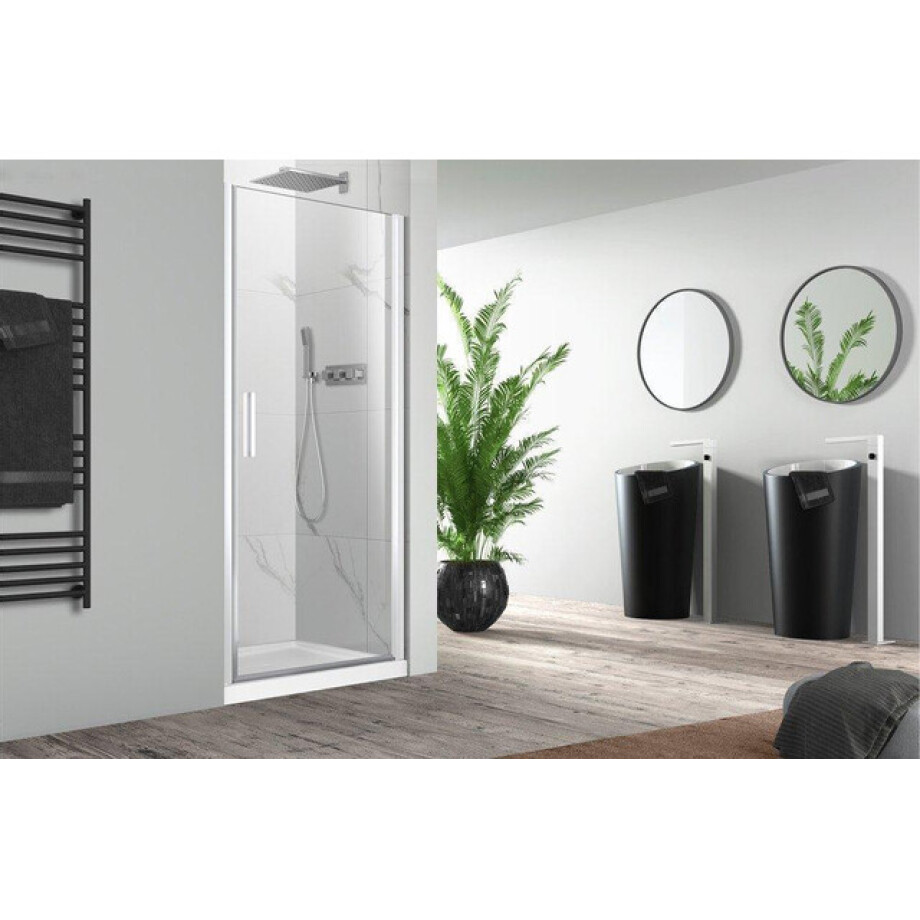 Nemo Pina draaideur 90x200cm 6mm Helder veiligheidsglas met antikalk links en rechts Wit 441.002.088.VM Nemo Pina draaideur 90x200cm 6mm Helder veiligheidsglas met antikalk links en rechts Wit 441.002.088.VM afbeelding 1