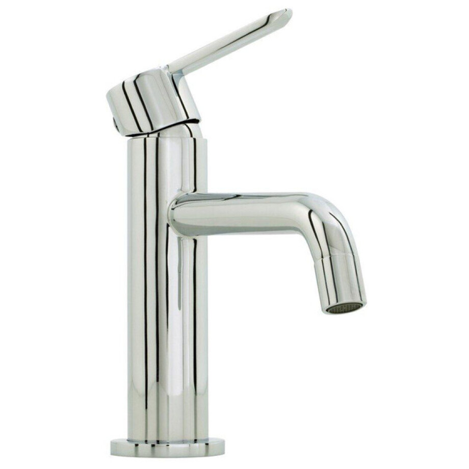 Nemo Spring Lana wastafelmengkraan eengreeps met vaste bek met automatische lediging chroom 201101C+97 8301C afbeelding 1