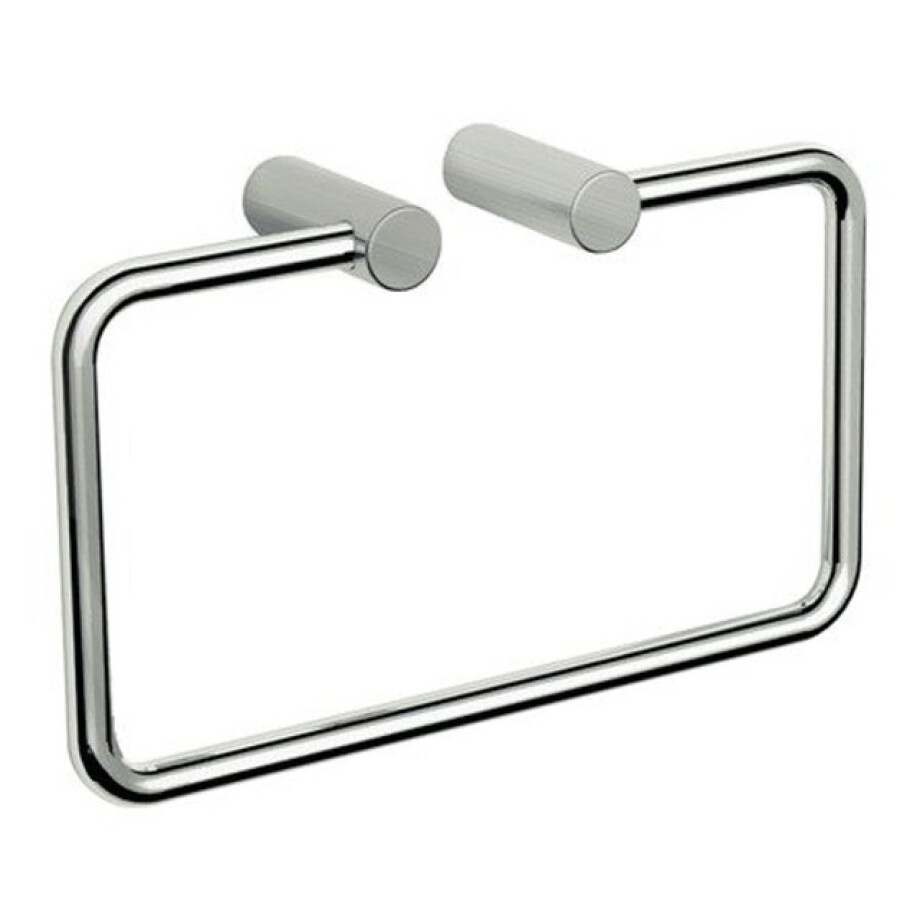 Nemo Spring Tilde handdoekring wandmontage 210 x 120 x 50 mm messing geborsteld nikkel 10538A - SN Nemo Spring Tilde handdoekring wandmontage 210 x 120 x 50 mm messing geborsteld nikkel 10538A - SN afbeelding 1