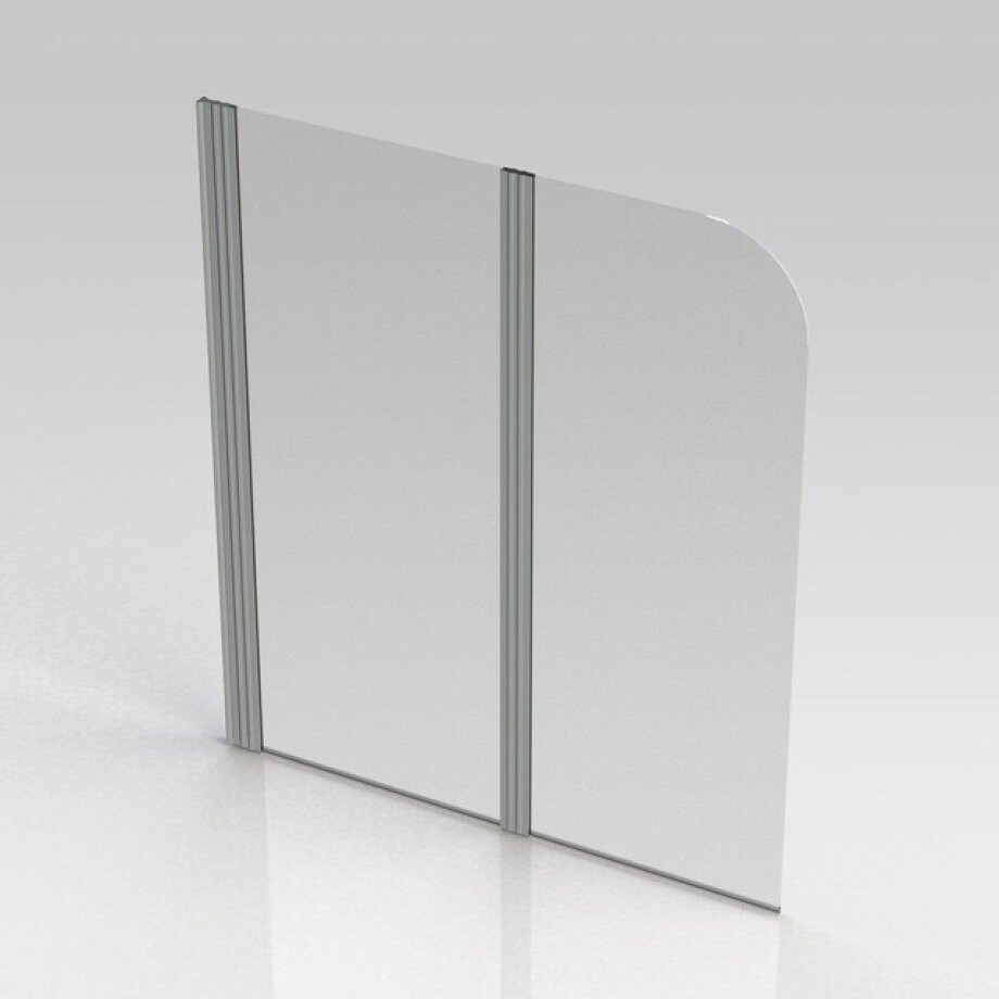 Nemo Start Pannello badwand 2delig 120x140cm helder veiligheidsglas 5 mm profielen aluminium gepolijst omkeerbaar MW2DB afbeelding 1