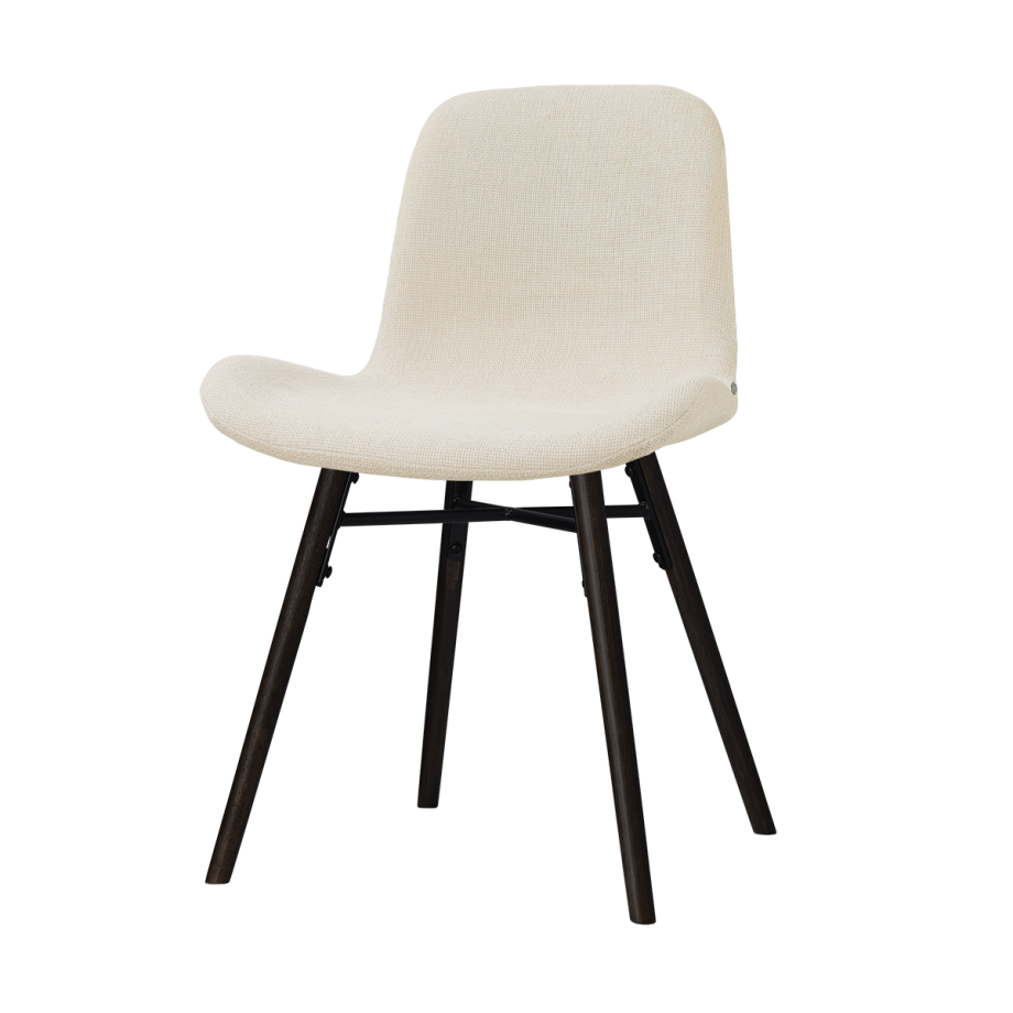 Nena-Fé eetkamerstoel cottonbeige - zwart houten onderstel Nena-Fé eetkamerstoel cottonbeige - zwart houten onderstel afbeelding 1