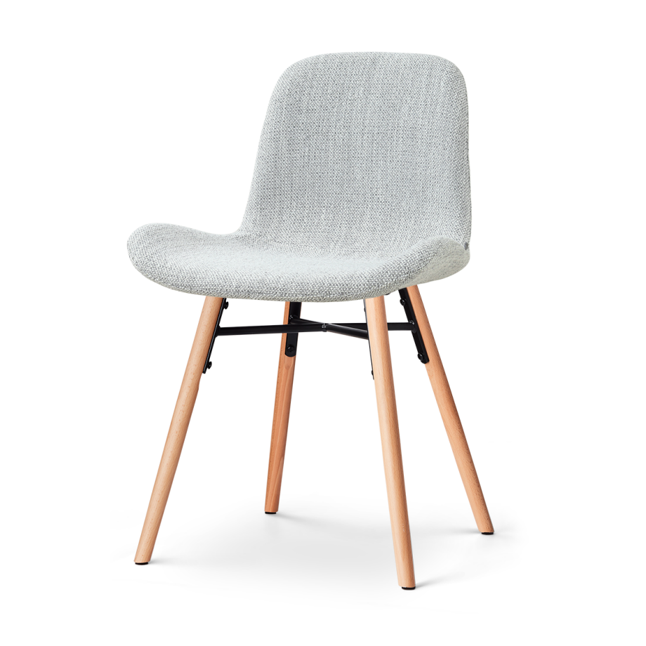 Nena-Fé eetkamerstoel grijs melange - houten onderstel Nena-Fé eetkamerstoel grijs melange - houten onderstel afbeelding 1